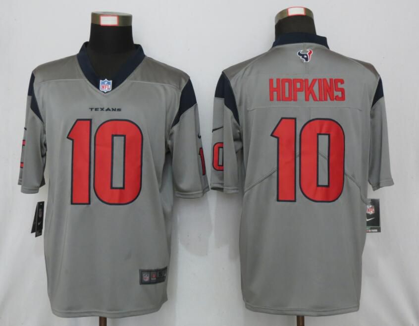 Men Houston Texans 10 Hopkins 2019 Vapor Untouchable Nike Gray Inverted Legend Jersey